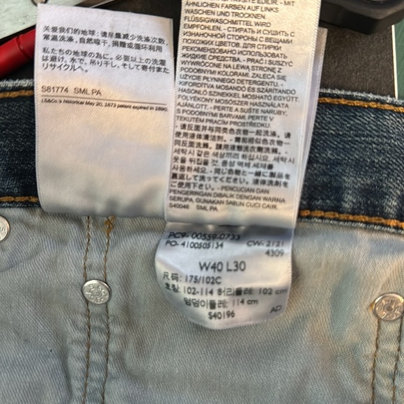 Red Tab Levi's 559 Jeans Relaxed Fit Straight Leg Stretch Blue Denim 40x30 - Picture 5 of 6